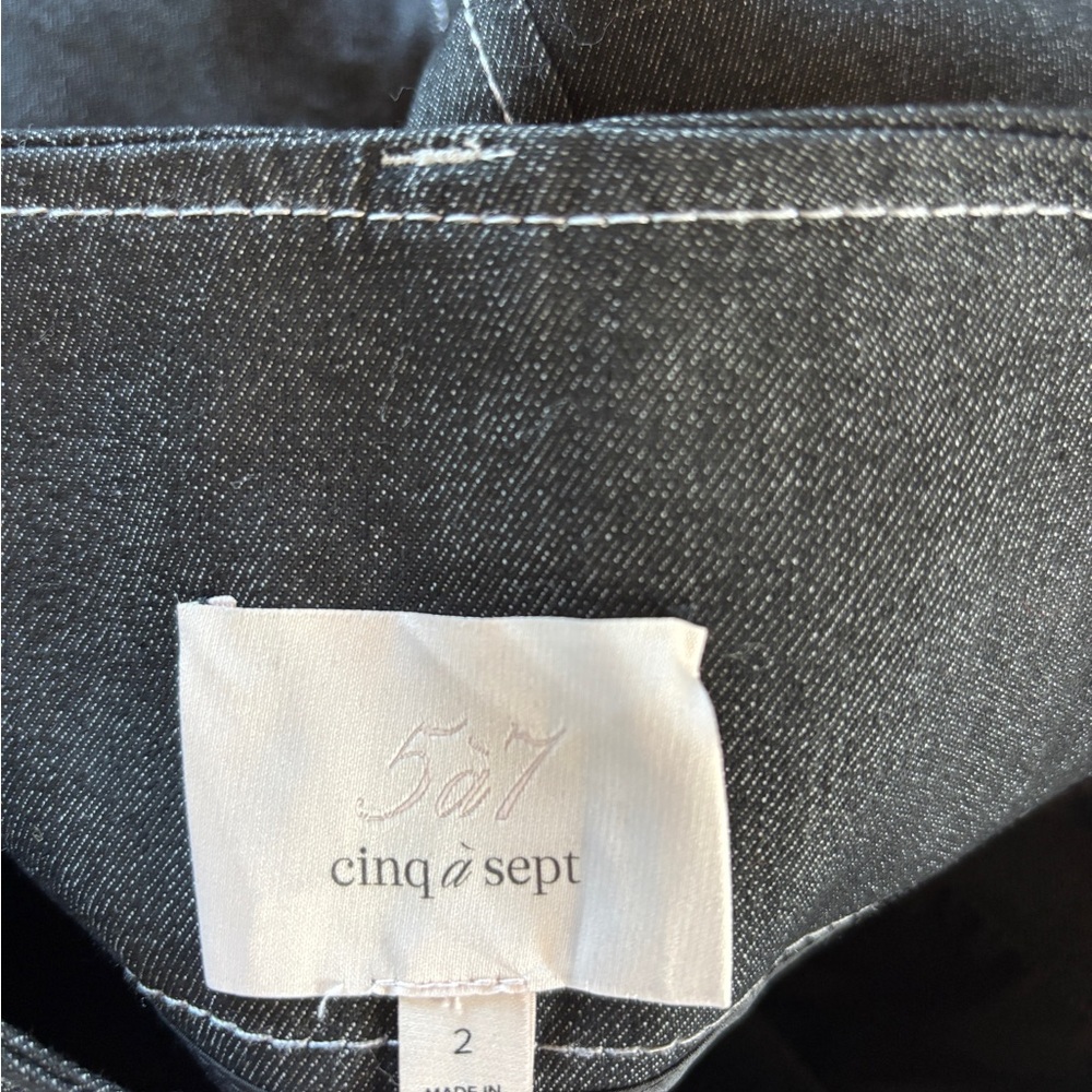 Cinq a Sept Wide Leg Charcoal Denim Pants Sz 2 - Picture 3 of 5